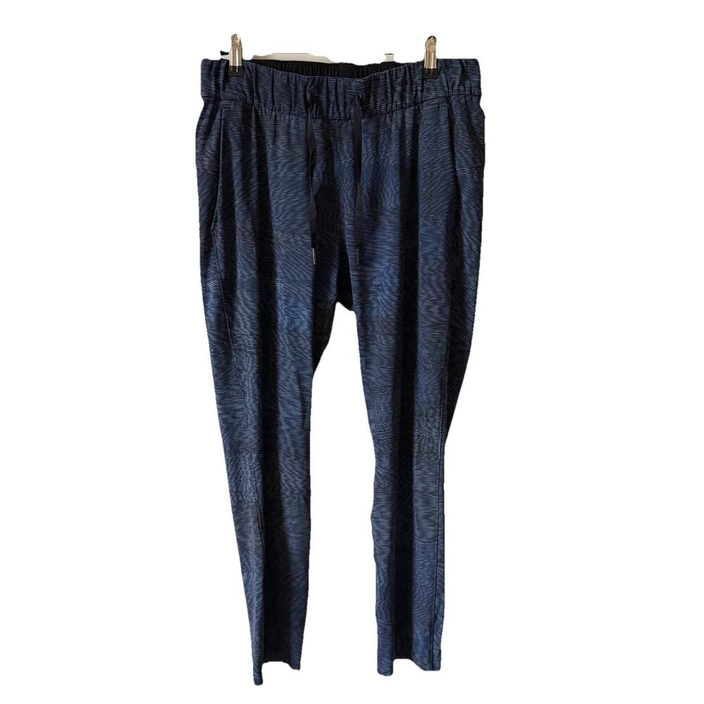 Lululemon Womens 6 On The Fly Pant 7/8 Drawstring Joggers Blue Spacedye Active